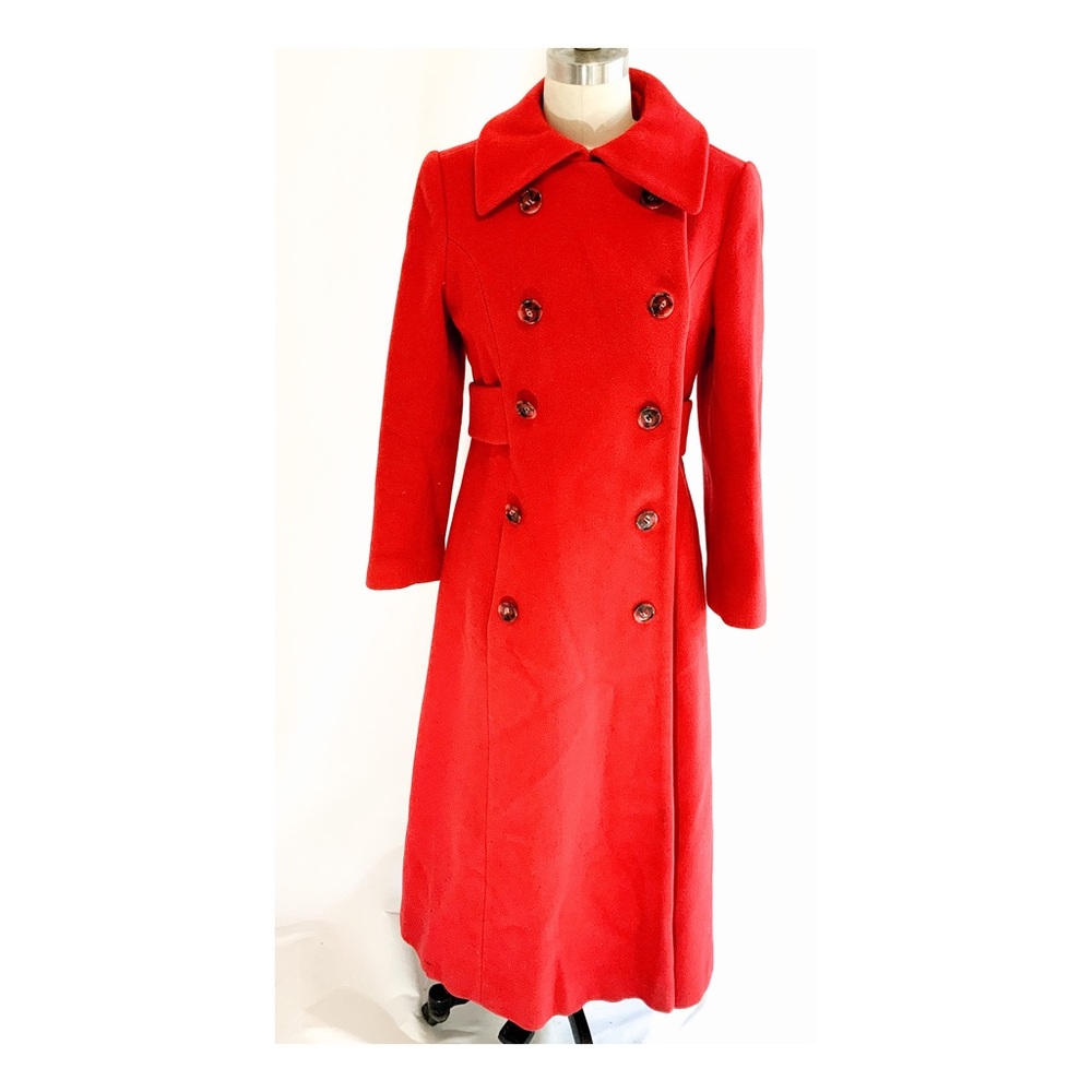 Vintage 80s Calvin Klein wool coat, red vintage